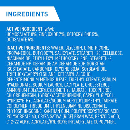 CeraVe Facial Moisturizer with SPF 30. Face Sunscreen Lotion with Hyaluronic Acid, Niacinamide & Ceramides for Women & Men. Oil-free, normal to dry skin. Verified Extended Use Date, Travel Size 89ML