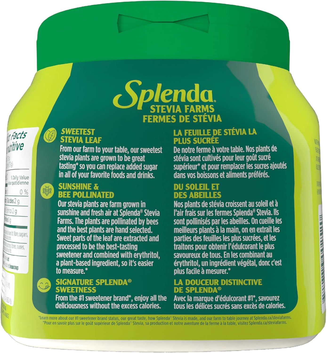 SPLENDA Stevia No Calorie Sweetener, Plant Based Sugar Substitute Granulated Powder, 9.8 oz Jar