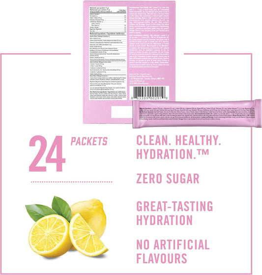 BioSteel Hydration Mix, Proudly Canadian - Great Tasting Hydration with Zero Sugar, and No Artificial Flavours or Preservatives, Pink Lemonade Flavour, 24 Single Serving Packets