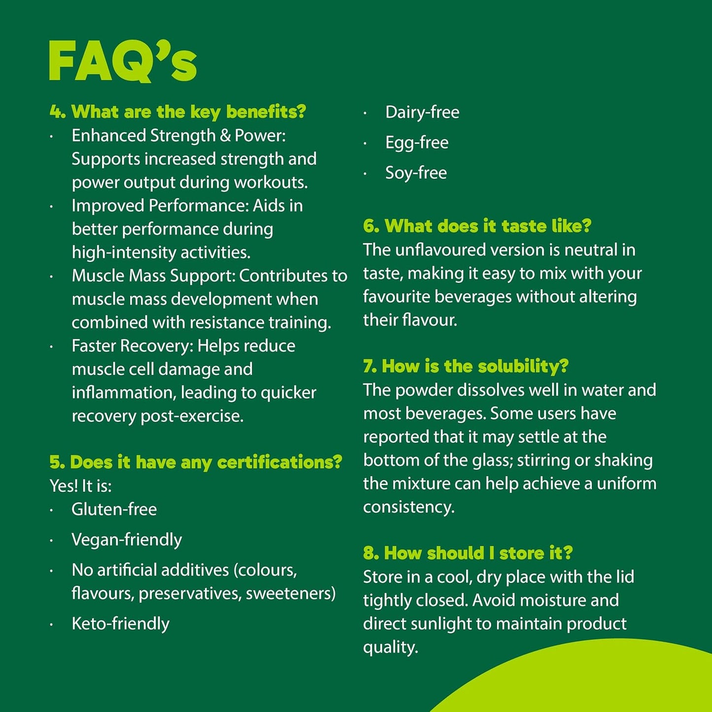 Organika 加拿大製造肌酸粉 - 純微粒化肌酸一水合物 - 幫助男性和女性增強肌肉、提高力量、改善恢復和運動表現 - 500 克，100 份