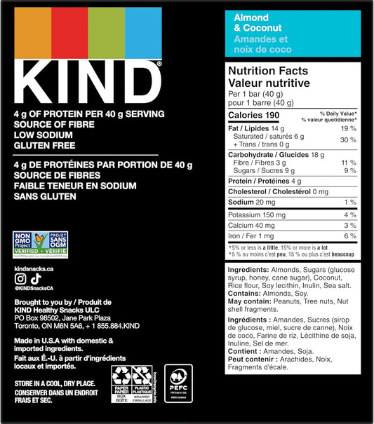 KIND Almond & Coconut, 40 g, 12 Count