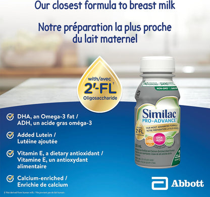 Similac Pro-Advance® 2 ​​段嬰兒配方奶粉，6-24 個月適用，含 2'-FL。免疫支持創新：2'-FL，即食，16x235 毫升，（包裝可能有所不同）
