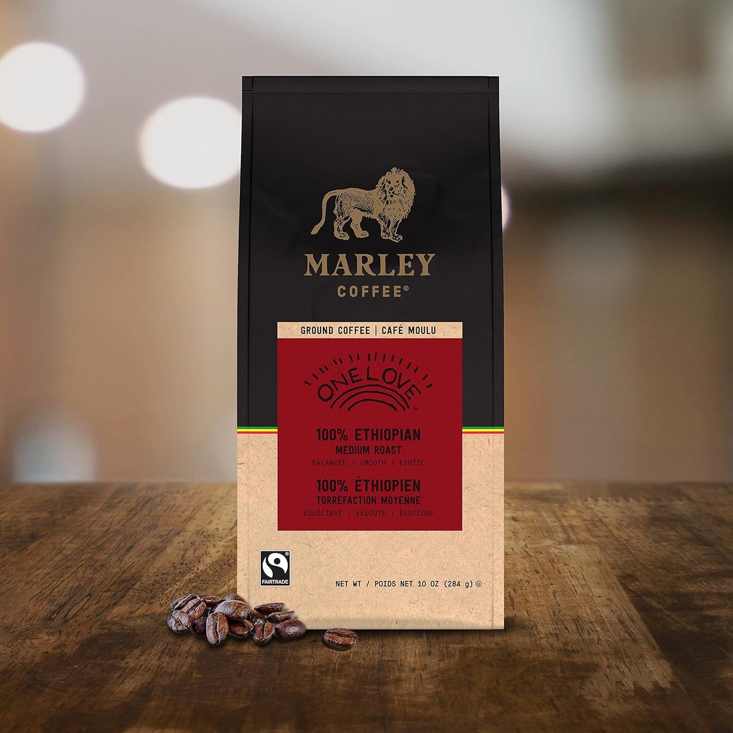 Marley Coffee One Love 100% 衣索比亞研磨咖啡，中度烘焙，10 盎司