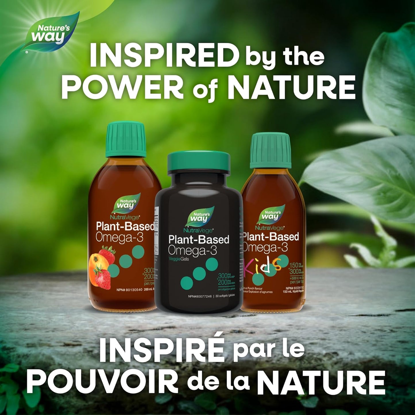 Nature's Way NutraVege 植物性 Omega-3 素食膠囊 - 適合素食主義者的 Omega-3 補充劑，含 300 毫克 EPA + 200 毫克 DHA - 清新薄荷口味 - 支持成人的心臟、眼睛和大腦功能，30 粒軟膠囊