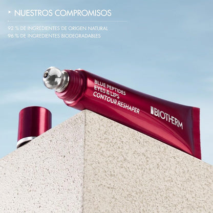 Blue Peptides Eyes & Lips Reshaper Balm, Anti-aging Treatment with Metal Applicator, Lifting and Firming Formula, 15ml