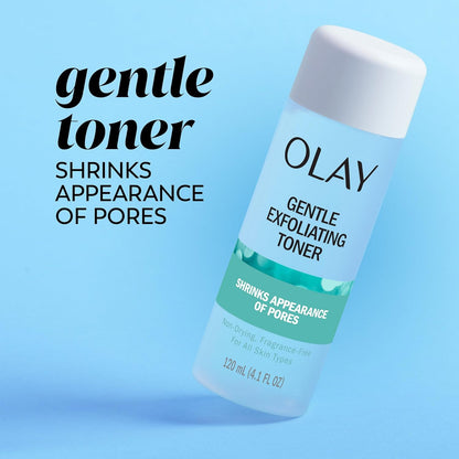 Olay Gentle Exfoliating Toner, Fragrance Free, Pore Treatment Face Cleanser Unclogs and Diminishes the Appearance of Pores, 120 mL