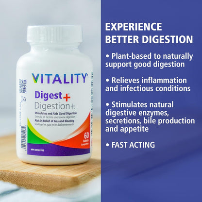 VITALITY Digest+ 全草本补充剂 - 60 片