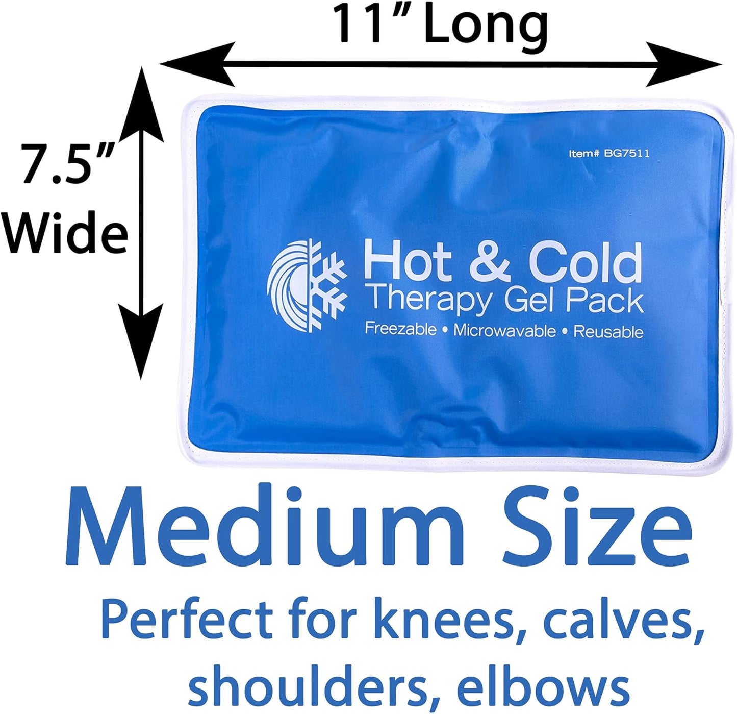Roscoe Medical Gel Ice Packs Reusable and Cold Packs for Injuries Reusable, Shoulder Ice Pack, Knee Ice Pack, Hot and Cold Pack, Ice Pack for Back, Includes All 3 Sizes