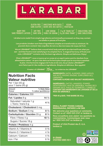 Larabar Gluten Free Apple Fruit and Nut Energy Bar,16-Count, 720 Gram & Gluten Free Chocolate Brownie Fruit and Nut Energy Bar, 16-Count, 720 Gram