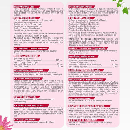 Herbion Naturals 免疫润喉糖，含锌、维生素 C 和紫锥菊，抗氧化剂来源，帮助维持和支持免疫系统，促进成人和 6 岁以上儿童的健康，25 粒，樱桃味