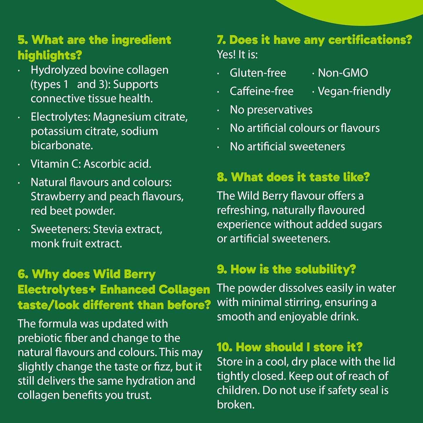 Organika 加拿大製造電解質 + 增強膠原蛋白 - 野莓口味 - 無糖補水 | 5 克蛋白質 + 100% 每日所需維生素 C | 360 克，30 份