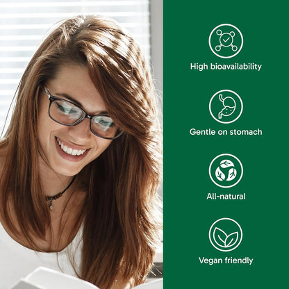 Organika 加拿大製造的絕對鐵 - 雙甘氨酸鐵 - 高利用率，溫和不傷胃，提高鐵含量 - 有益於女性和素食者 - 120 粒膠囊