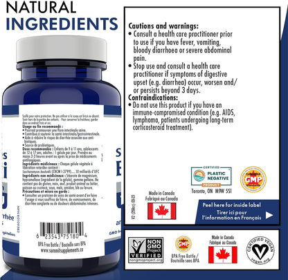 Saccharomyces Boulardii Probiotic Supplement, 60 DR Veggie Caps 60-Day Supply, 10 Billion CFU, Digestive Balance & Gut Flora Support, Vegan, Gluten-Free & Non-GMO, Proudly Canadian & Plastic Negative