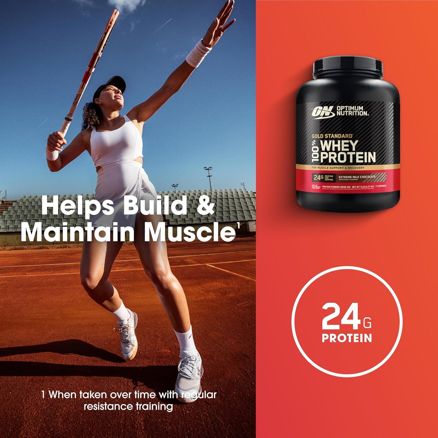 Optimum Nutrition Gold Standard 100% 乳清蛋白粉，2.270 克 - 极致牛奶巧克力 - 70 份（包装可能有所不同）