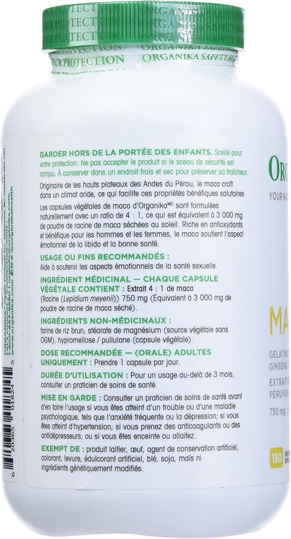Organika 南非醉茄緩解壓力、助眠、改善情緒 + Organika 瑪卡 4:1 強度 (3000 毫克) 激素平衡和能量套裝