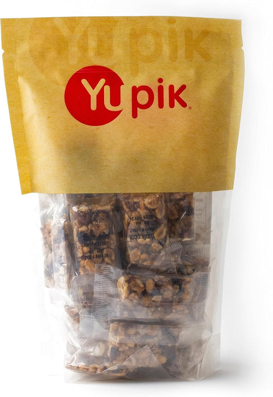 Yupik 花生酱和果酱迷你棒，454 克，独立包装，健康零食，坚果棒，脆棒，无麸质，含花生、蜂蜜、葡萄干、蔓越莓、花生、杏仁、杏子，方便携带的零食