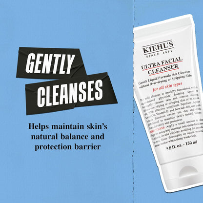 Kiehl's Ultra Facial Cleanser, Lightweight Foamy Facial Cleanser, Enriched Formula that Replenishes Skin Barrier, Gently Exfoliates and Moisturizes, Suitable for All Skin Types