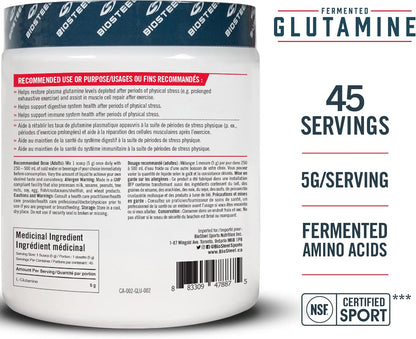 BioSteel Stackables Fermented Glutamine Powder, Fermented Amino Acids, Gluten Free and Non-GMO, 45 Servings