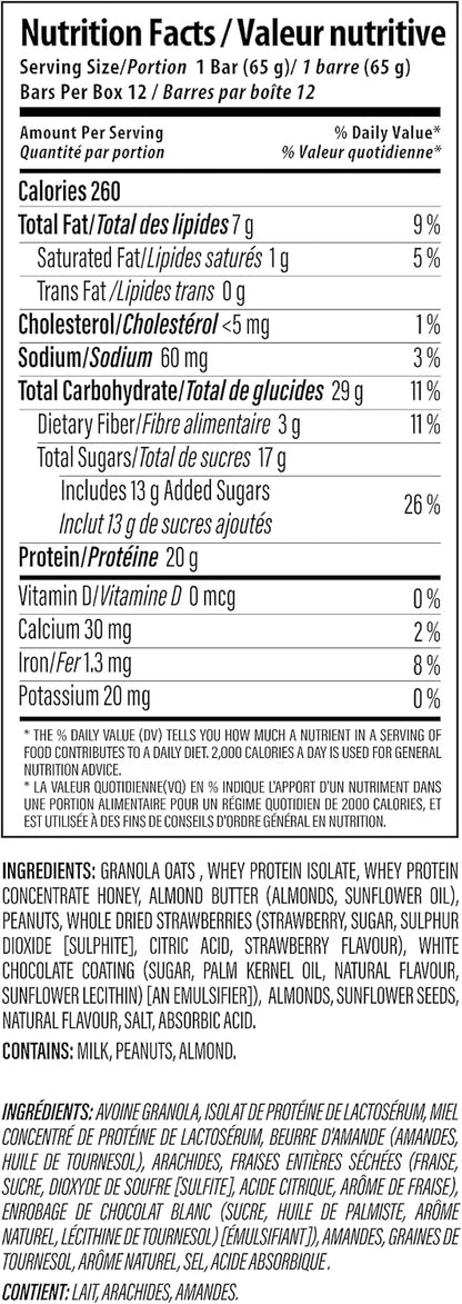 Nutrabolics Feed Bar, Strawberry Shortcake, Real Food Protein Bar, 12 Bars