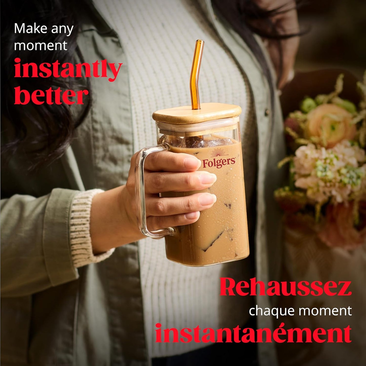 Folgers 速溶咖啡包，适用于热饮或冷饮混合饮料，速溶经典中度烘焙咖啡，7 包（12 包）