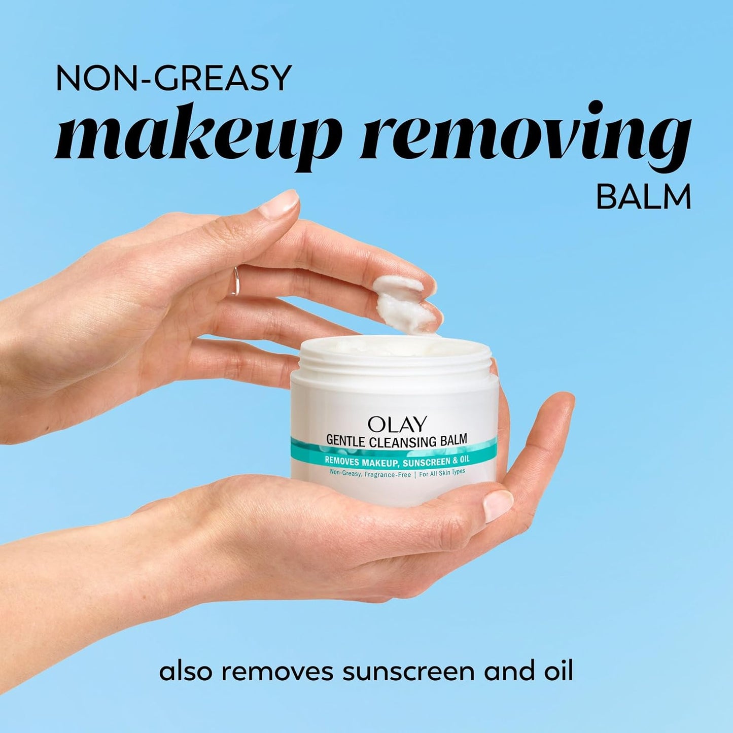 Olay Gentle Cleansing Balm Makeup Remover, Fragrance Free, Makeup Melting Face Cleanser, 100 mL