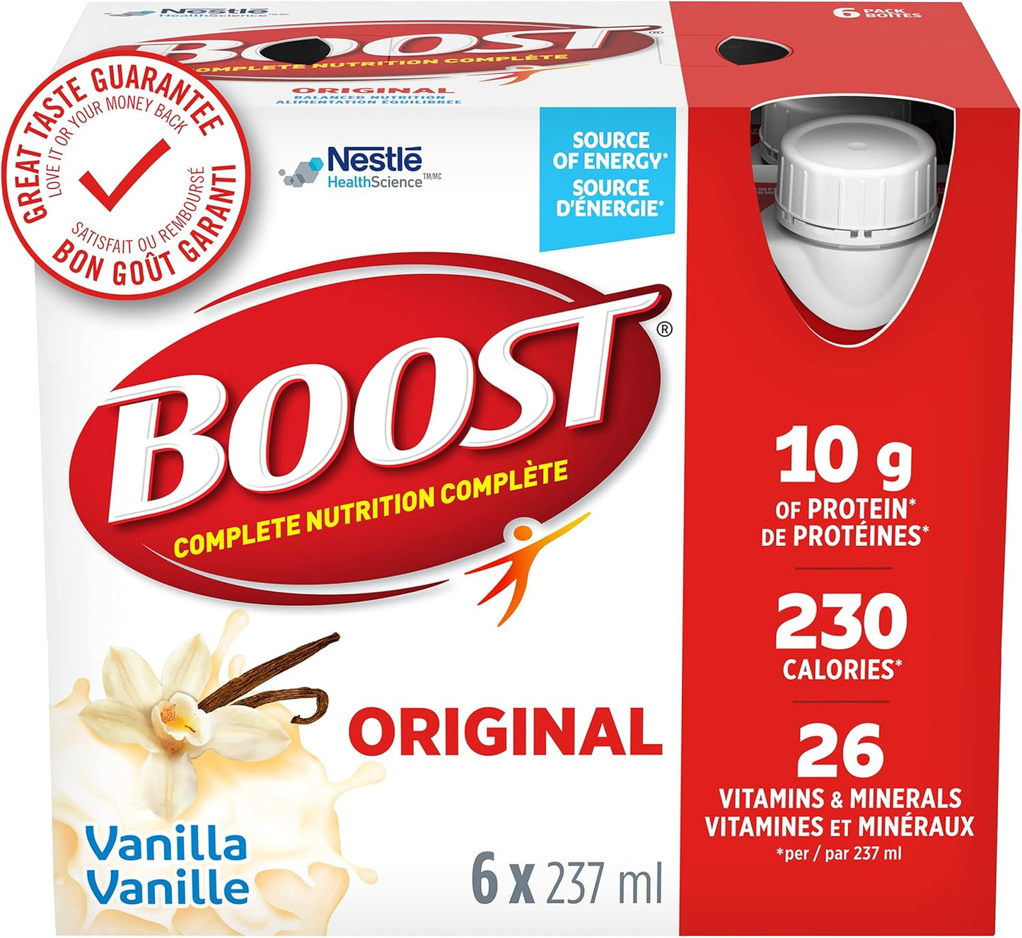 BOOST PLUS 全营养饮料，草莓味，24 x 237 毫升 & 原味代餐饮料，香草味，24 x 237 毫升 - 包装可能有所不同