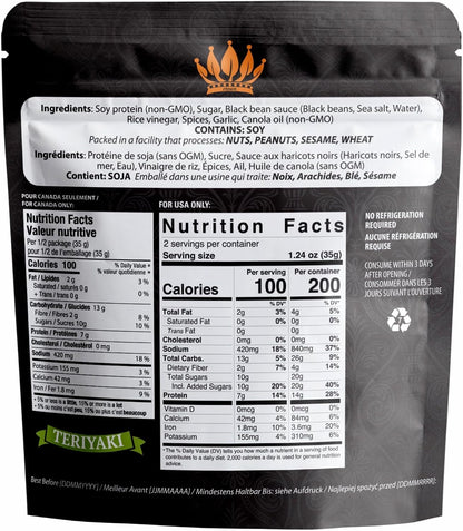Noble Jerky Vegan Jerky, Teriyaki Flavor, 3 Pack (70g Bags)