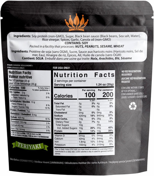 Noble Jerky 素食肉干，照烧味，3 包装（每包 70g）