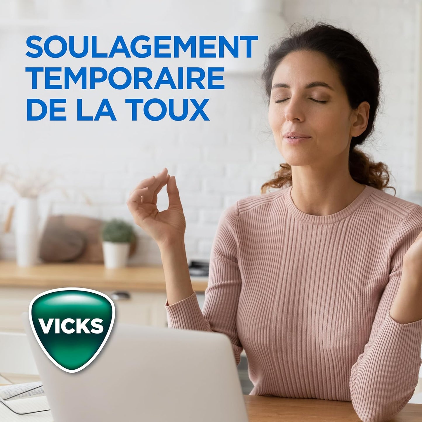 Vicks VapoCOOL Max 药用滴剂，用于暂时缓解咳嗽和咽喉痛，润喉糖，冬霜味，40 粒