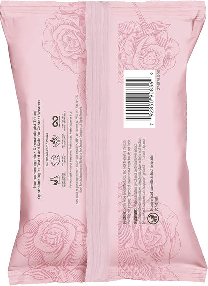 Burt's Bees Micellar Cleansing Towelettes With Rose Water 30 count
