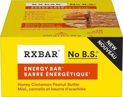 RXBAR Energy Protein Bar Honey Cinnamon Peanut Butter 12x55g (Pack of 12)