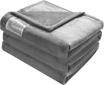 VEVOR 電熱毯，72 英寸 x 84 英寸全尺寸，柔軟法蘭絨加熱毯，帶 10 小時定時器自動關閉和 5 個加熱級別，適用於沙發，可機洗，ETL 和 FCC 認證（灰色）