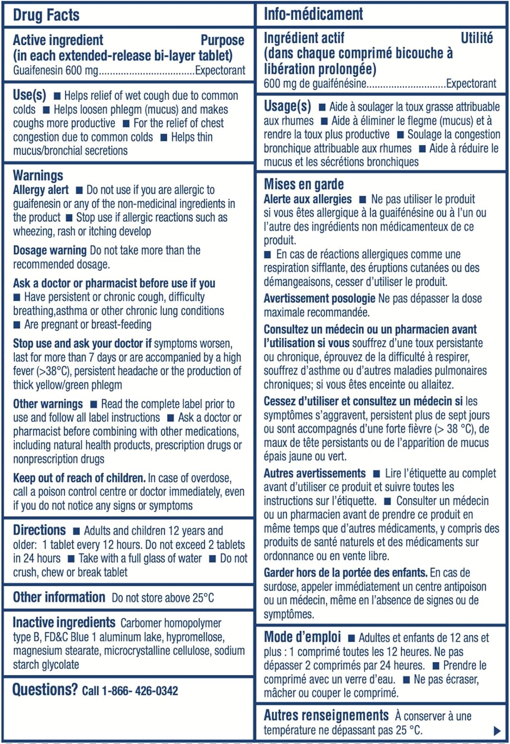 Mucinex, 胸闷，12 小时缓释双层片剂，祛痰，600 毫克，40 片