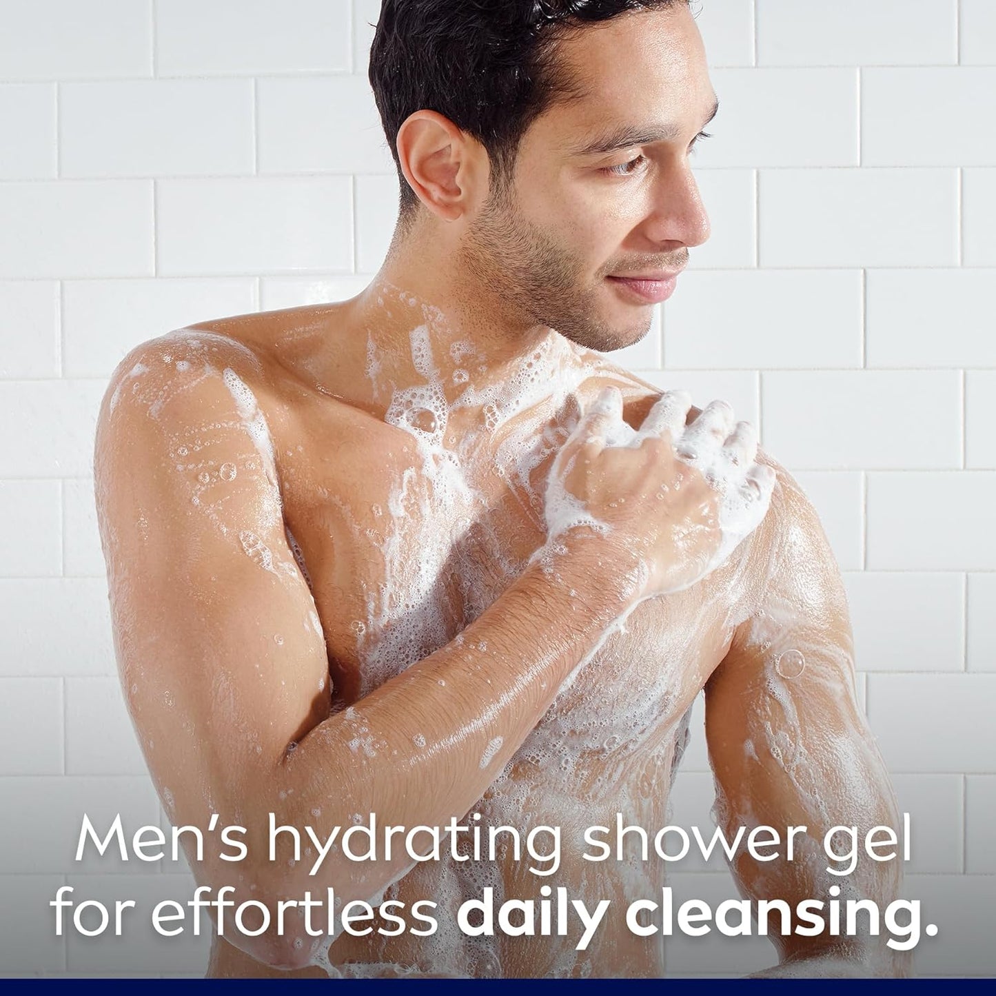 NIVEA MEN Cool Kick Body Wash | 3-in-1 Men Shower Gel (Body, Face & Hair), 3x500mL & MEN Active Lip Balm, (2 X 4.8g) | Made with Jojoba Oil & Shea Butter, 24H Hydration