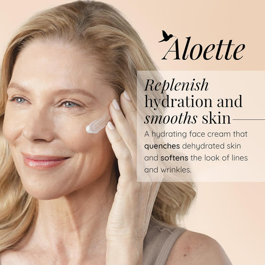 Aloette 最大保湿复合物，优质抗衰老面部和抗皱霜，维生素 E、乳木果油、芦荟，适合所有肤质，无动物测试，2.3 盎司