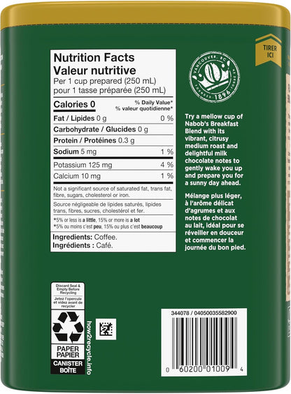 Nabob 中度烘焙早餐混合咖啡粉，340克罐装