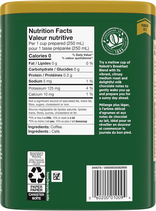 Nabob 340 克中度烘焙早餐混合咖啡，6 支裝