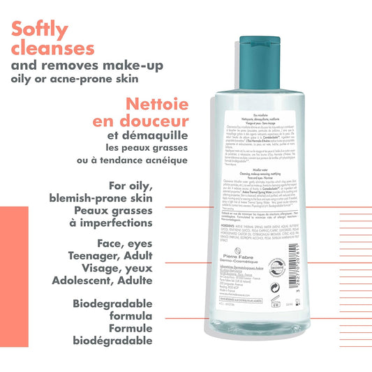 Eau Thermal Avène Cleanance Micellar water, Face and Eyes cleanser, Combination to oily, Blemish- or Acne-prone skin, bottle, 400 ml