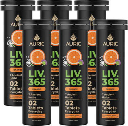 Auric 草本护肝补充剂 | 奶蓟草（水飞蓟素）、姜黄、大蒜、生姜，有益于肝脏健康 | 先进的排毒清洁配方，有效促进肝脏健康 | 120 片