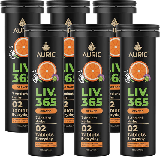 Auric 草本护肝补充剂 | 奶蓟草（水飞蓟素）、姜黄、大蒜、生姜，有益于肝脏健康 | 先进的排毒清洁配方，有效促进肝脏健康 | 120 片