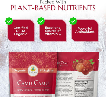 Ecoideas Organic Raw Camu Camu Berry Powder, 113g