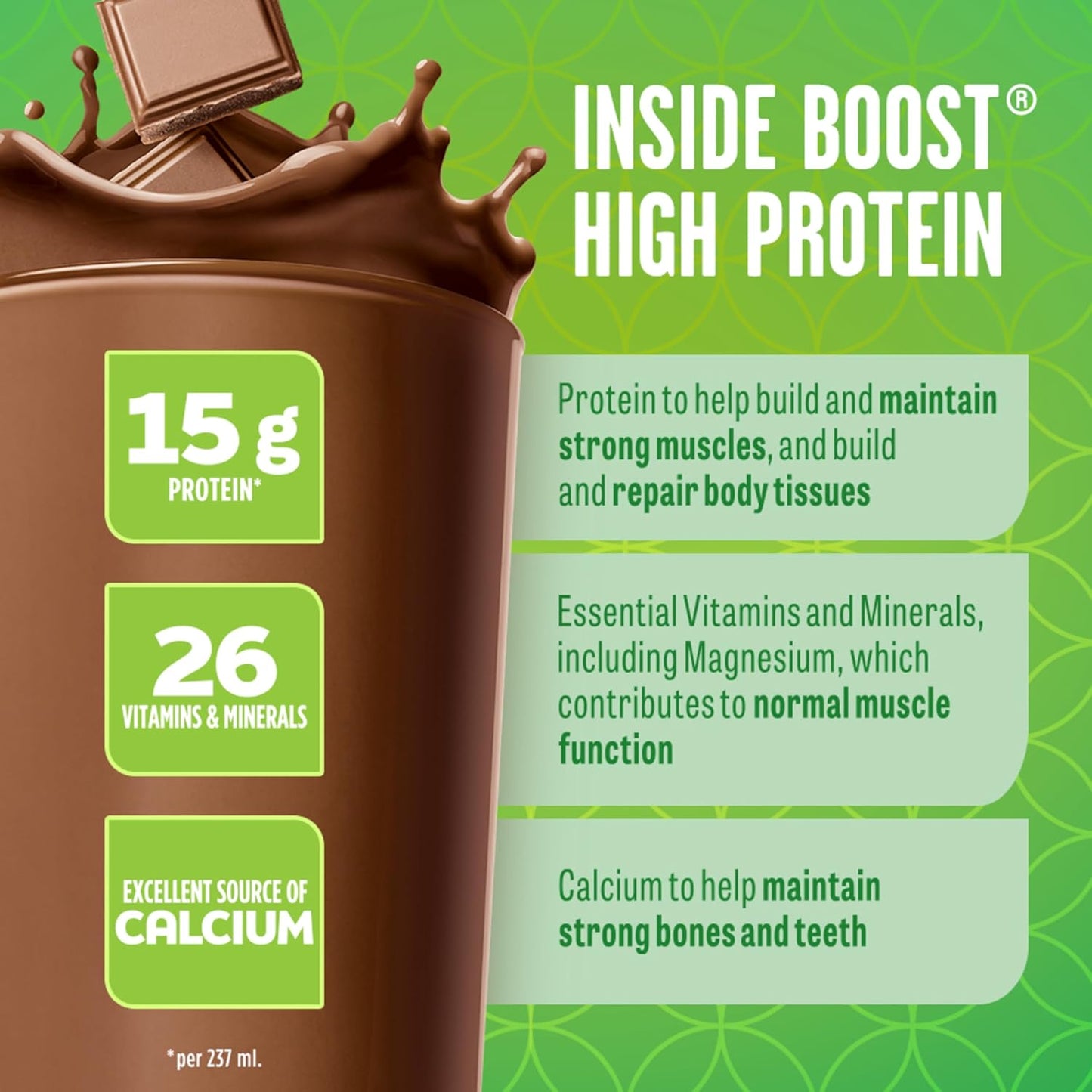 BOOST 高蛋白代餐饮料，巧克力味，24 x 237 毫升