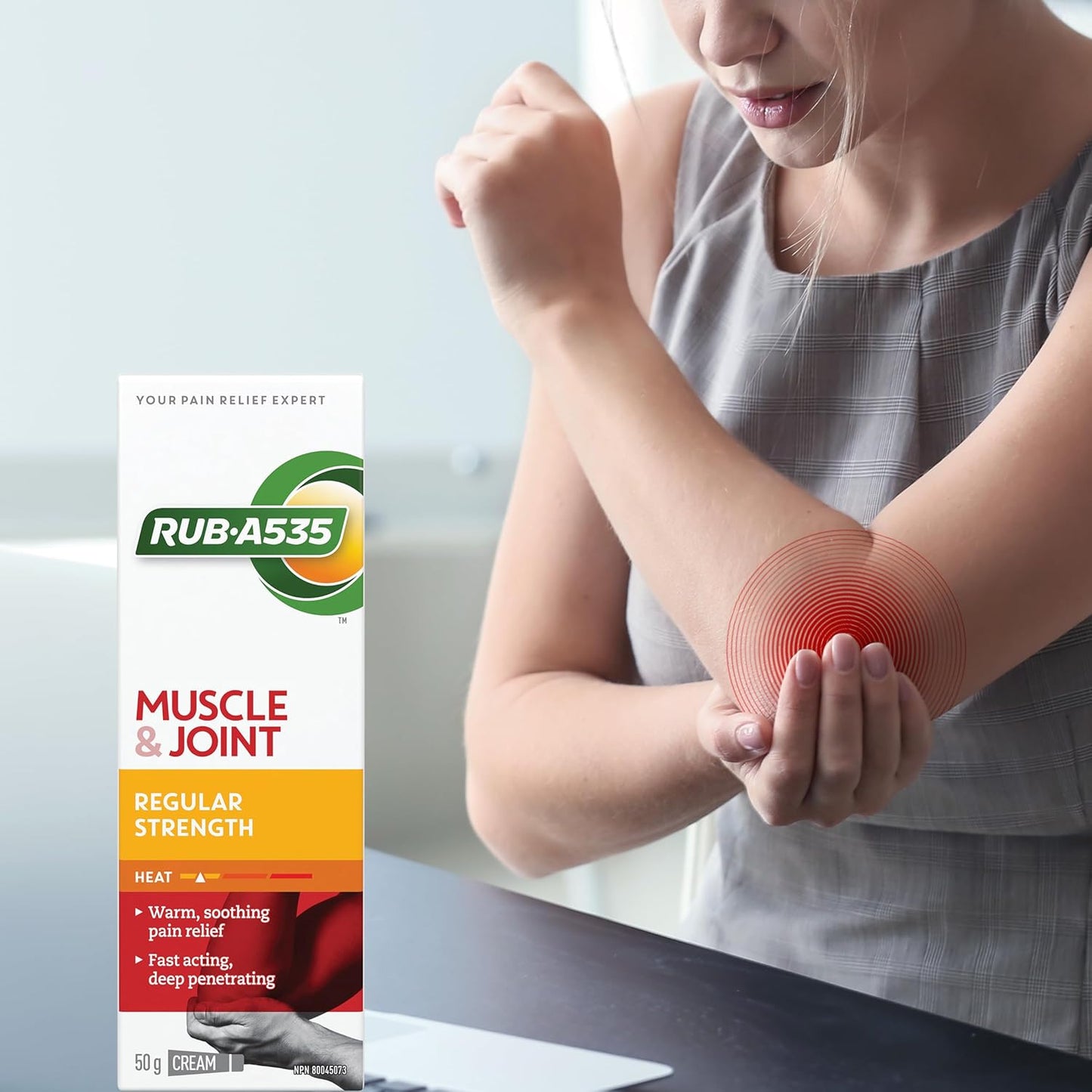 RUB·A535 Muscle & Joint Pain Relieving Heat Cream, Regular Strength, 50-g