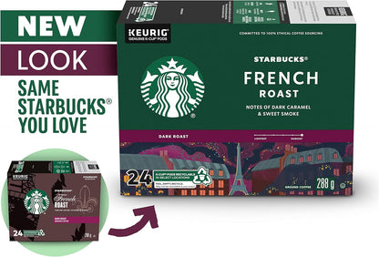 星巴克法式烘焙研磨咖啡，793 克，法式烘焙，深度烘焙咖啡，單份 Keurig K-Cup 膠囊，24 粒