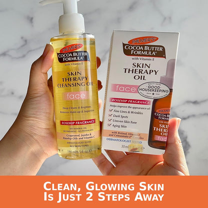 Palmer's Cocoa Butter Skin Therapy Cleansing Oil, Face, Rosehip Fragrance, 6.5 Ounce