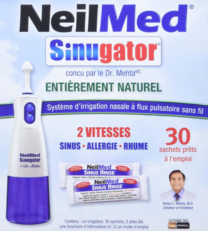 NeilMed Sinugator - 双速无绳脉动式鼻腔冲洗器 1 支