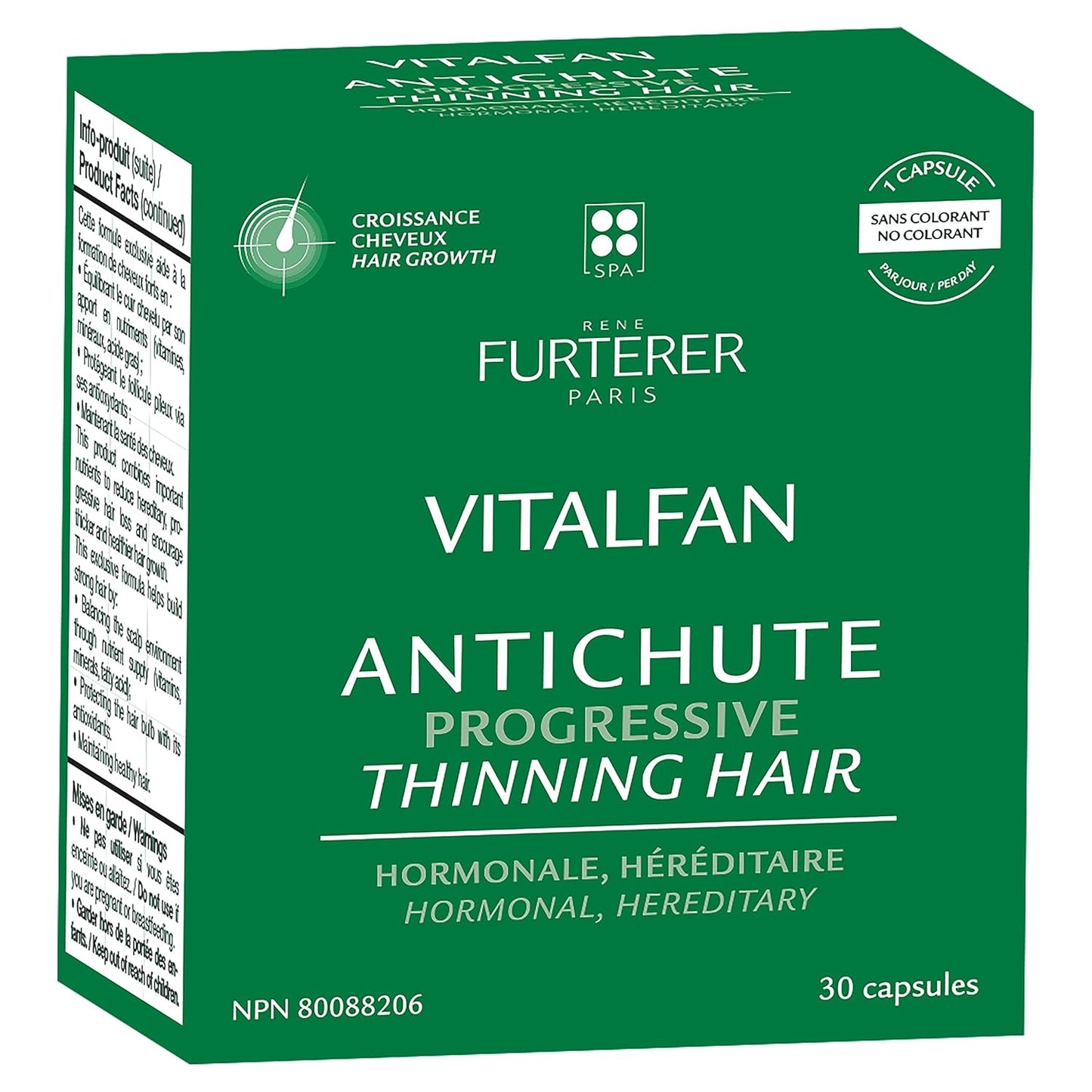 René Furterer - VITALFAN - Progressive Hair Thinning - Dietary Supplement - Hereditary & Hormonal - 30 capsules