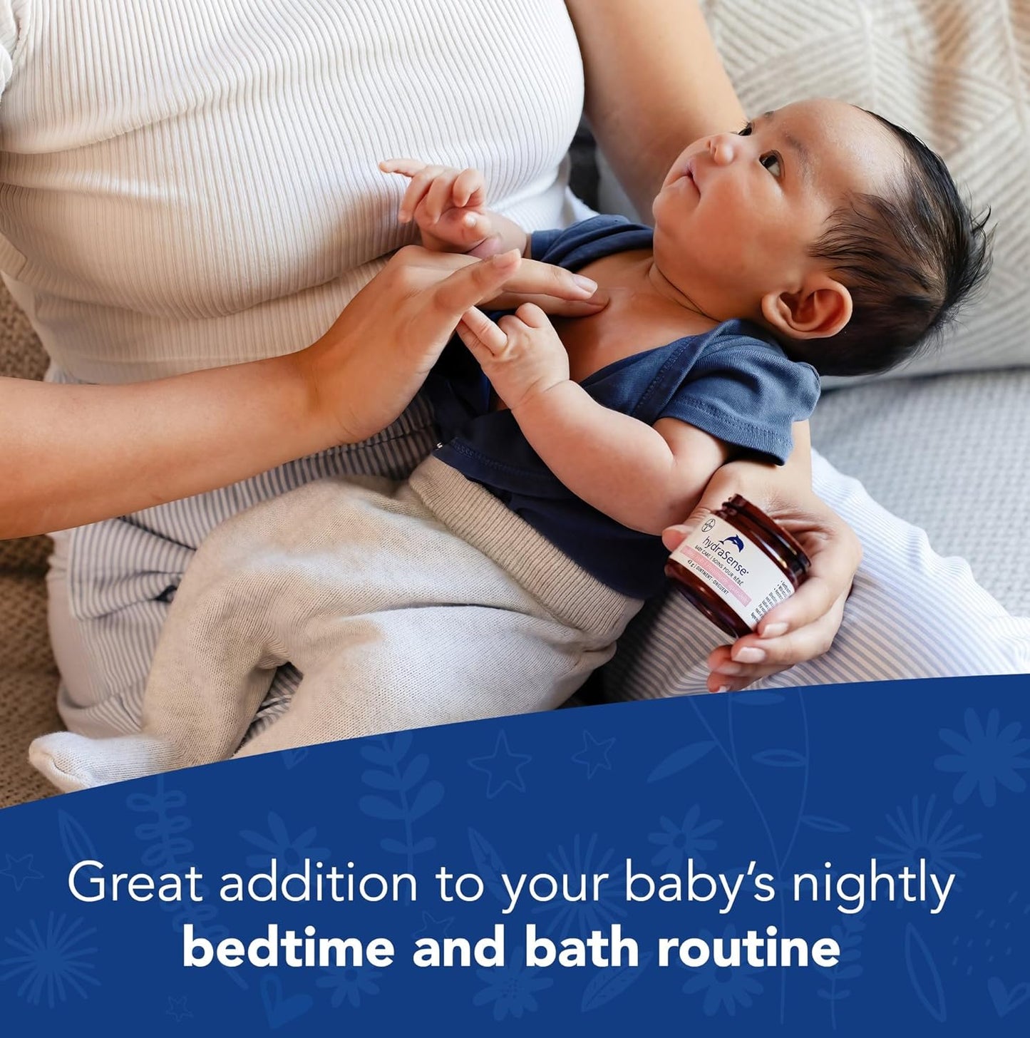 hydraSense 婴儿护理舒缓膏 – 温和舒缓，舒适呵护，不含凡士林，无刺激性，采用天然成分桉树、薰衣草和洋甘菊制成，经儿科医生测试。43克