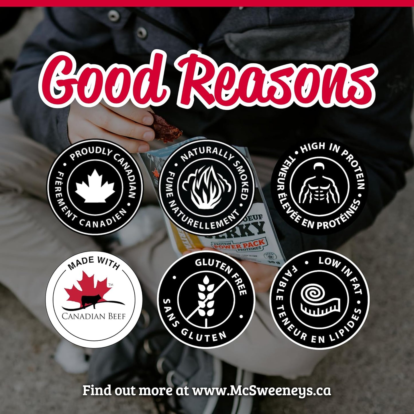 McSweeney's Slow Marinated Teriyaki Beef Jerky Power Pack. 100% Made in Canada. School Snacks, Gluten Free, High Protein Snacks, Low Fat, Naturally Smoked. 30g (Pack of 12)