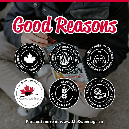 McSweeney's Slow Marinated Teriyaki Beef Jerky Power Pack. 100% Made in Canada. School Snacks, Gluten Free, High Protein Snacks, Low Fat, Naturally Smoked. 30g (Pack of 12)